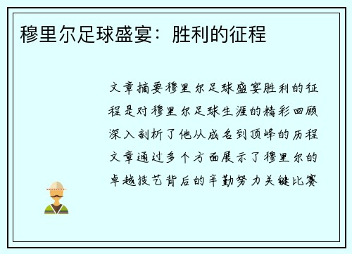 穆里尔足球盛宴：胜利的征程